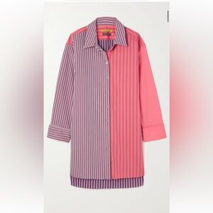 marques' almeida Dual-Tone Striped Shirt in Purple and Red
